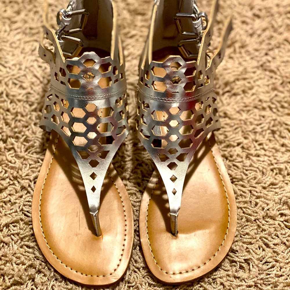 Silver Carlos Santana Sandals
